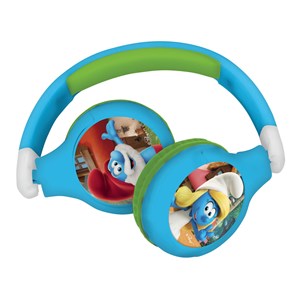 Casque 2 en 1 schtroumpfs bluetooth et filaire avec limitation de son
