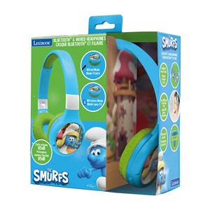 Casque 2 en 1 schtroumpfs bluetooth et filaire avec limitation de son