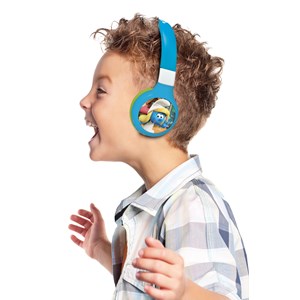 Casque 2 en 1 schtroumpfs bluetooth et filaire avec limitation de son