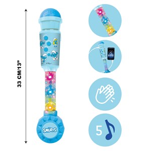 Microphone schtroumpfs avec tube lumineux et enceinte