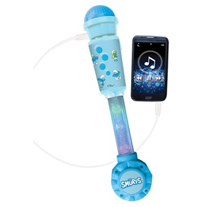 Microphone schtroumpfs avec tube lumineux et enceinte