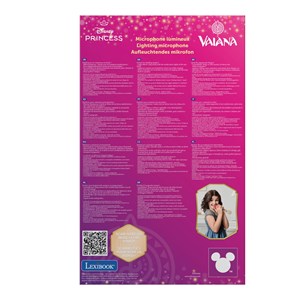 Microphone lumineux avec mélodies et effets sonores vaiana