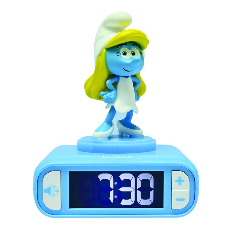 Réveil avec veilleuse schtroumpfette en 3d