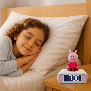 Réveil avec veilleuse peppa pig en 3d