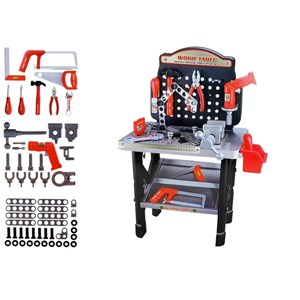 Ensemble jouet etabli bricolage pour enfant avec outils  69x26,5 x75 cm