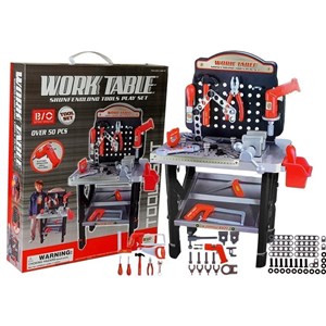 Ensemble jouet etabli bricolage pour enfant avec outils  69x26,5 x75 cm