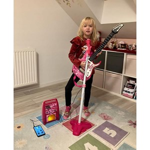 Pack guitare électrique pour enfant avec microphone et amplificateur rose