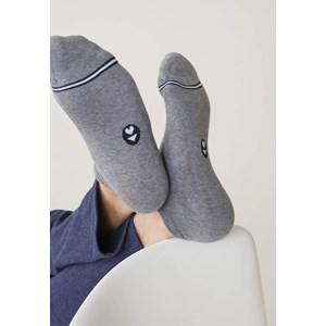 Lot de 2 paires de chaussettes basses noir et gris  - coton 35-38