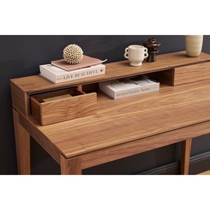 Bureau avec rangements bois foncé noyer l110 cm sekret