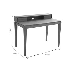 Bureau avec rangements bois foncé noyer l110 cm sekret