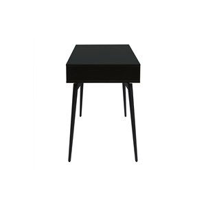 Bureau avec rangements 2 tiroirs noir mat et bois foncé noyer l120 cm tripoli