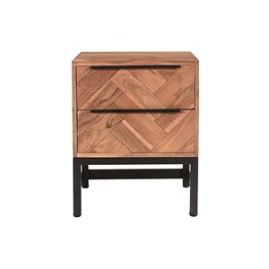 Table de chevet avec rangements 2 tiroirs en bois massif stick