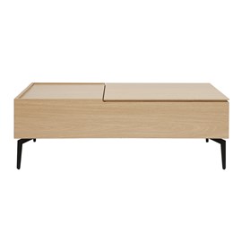 Table basse relevable rectangulaire bois clair finition chêne l103 cm seda