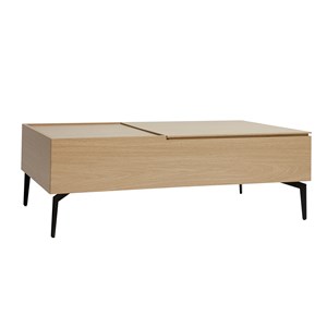 Table basse relevable rectangulaire bois clair finition chêne l103 cm seda