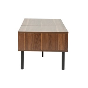 Table basse relevable rectangulaire bois foncé finition noyer l100 cm kane