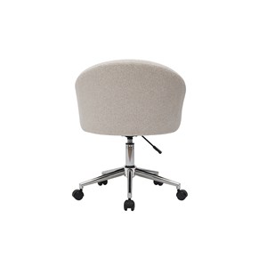 Chaise de bureau à roulettes en tissu velours chenille beige raven