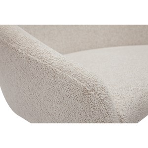 Chaise de bureau à roulettes en tissu velours chenille beige raven