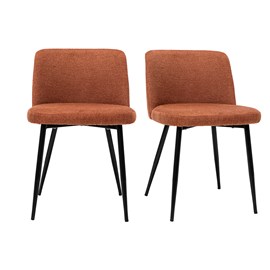 Chaises en tissu effet velours texturé terre brûlée (lot de 2) monti