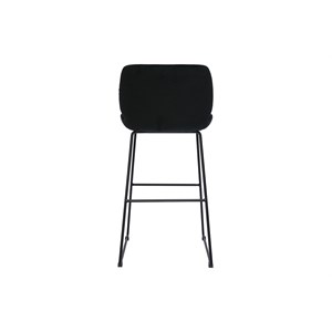 Tabourets de bar fixes en tissu velours noir h65 (lot de 2) kaoly