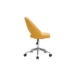 Chaise de bureau en tissu effet velours texturé jaune moutarde cosette