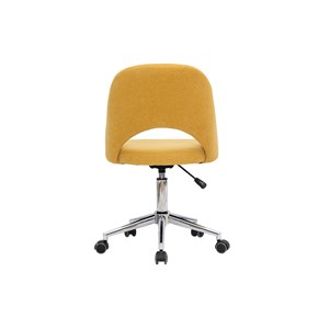 Chaise de bureau en tissu effet velours texturé jaune moutarde cosette
