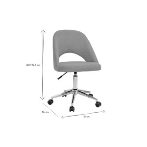 Chaise de bureau en tissu effet velours texturé jaune moutarde cosette