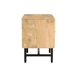 Table de chevet avec rangements bois manguier massif et métal noir morisson
