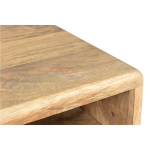 Table de chevet avec rangements bois manguier massif et métal noir morisson