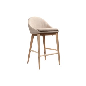 Tabourets de bar scandinaves en tissu beige h66 cm (lot de 2) dalia
