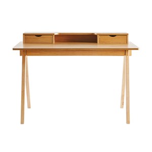 Bureau avec rangements bois clair l120 cm pulito