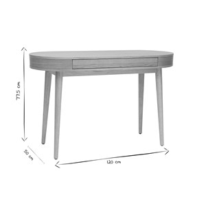 Bureau avec tiroir en bois clair l120 cm judith