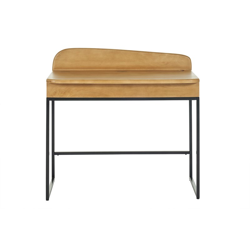 Miliboo - Bureau avec rangement en bois manguier massif l100 cm shiva