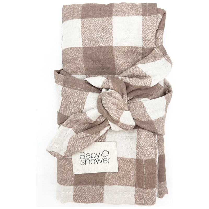 Lot de 2 langes minimax vichy caramel (140 x 100 m)
