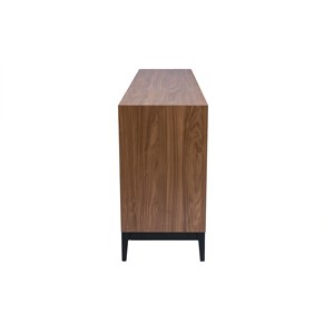 Buffet  finition bois foncé noyer et métal noir avec rangements l180 cm sarto