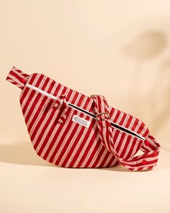 Sac banane à langer kimi rayures lie de vin