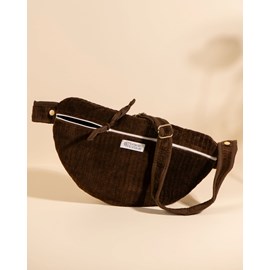 Sac banane à langer kimi velour chocolat