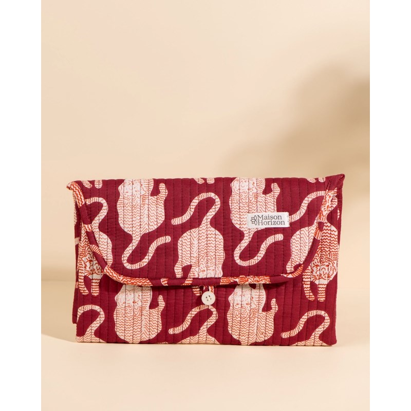 Matelas à langer de voyage wulan jungle lie de vin