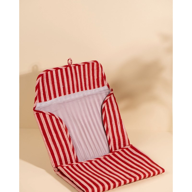 Matelas à langer de voyage wulan rayures lie de vin