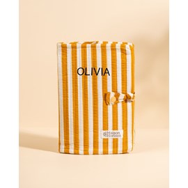 Couverture de carnet noi raye mocha