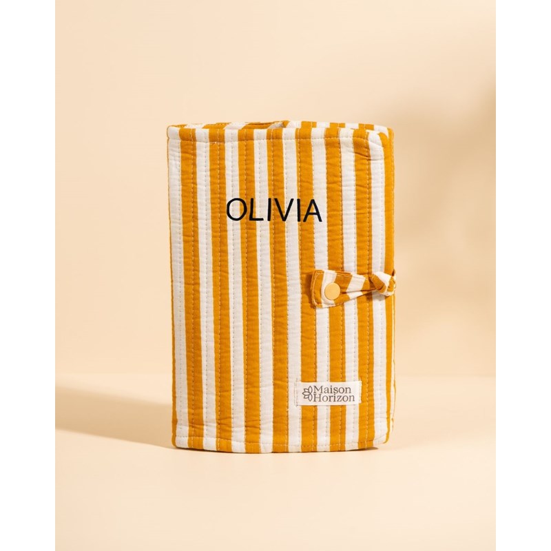 Couverture de carnet noi raye mocha