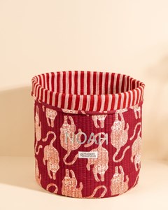 Panier de rangement décoratif manila jungle lie de vin