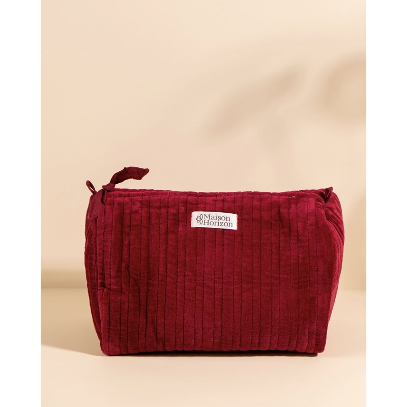 Trousse de toilette banita velours lie de vin