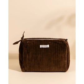 Trousse de toilette banita velours chocolat
