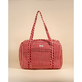 Sac week-end ou à langer lola rayures lie de vin
