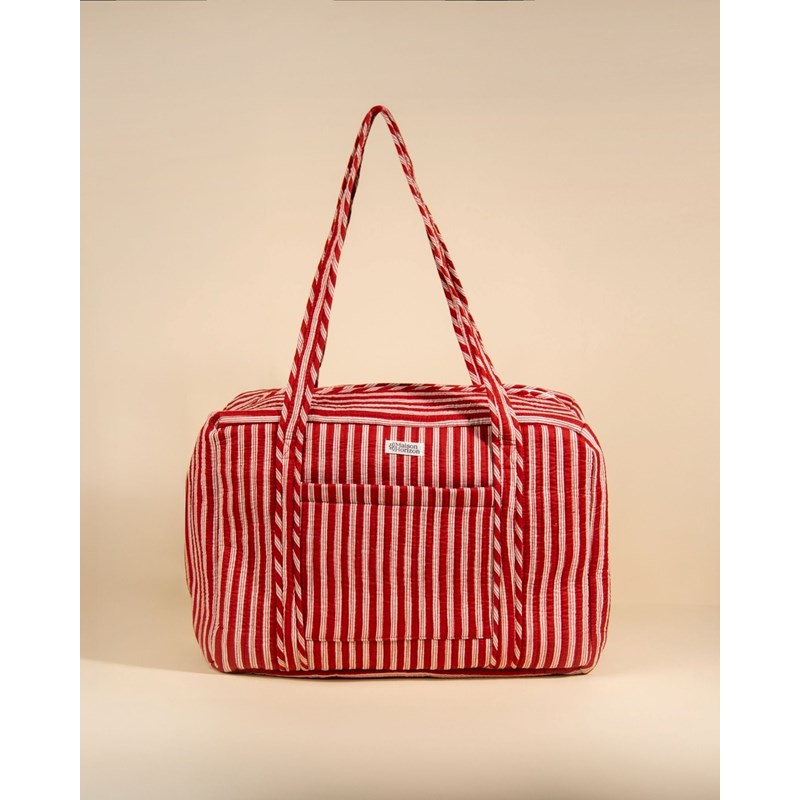 Sac week-end ou à langer lola rayures lie de vin