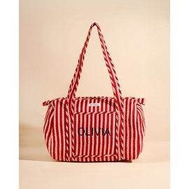 Sac à langer ou de journée sunee rayures lie de vin