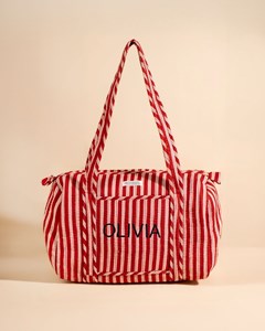 Sac à langer ou de journée sunee rayures lie de vin