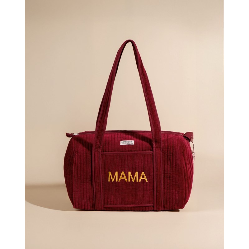 Sac à langer ou de journée sunee velours lie de vin