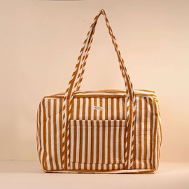 Sac week-end ou à langer rayé mocha