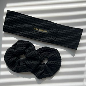 Trio bandeau et poignets chouchou nid d'abeille l' allié beauté au quotidien